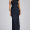 Sapphire One Shoulder Bow Gown