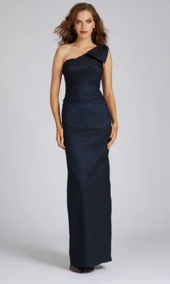 Sapphire One Shoulder Bow Gown