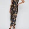 Seridie Mid Slip Dress in black multi