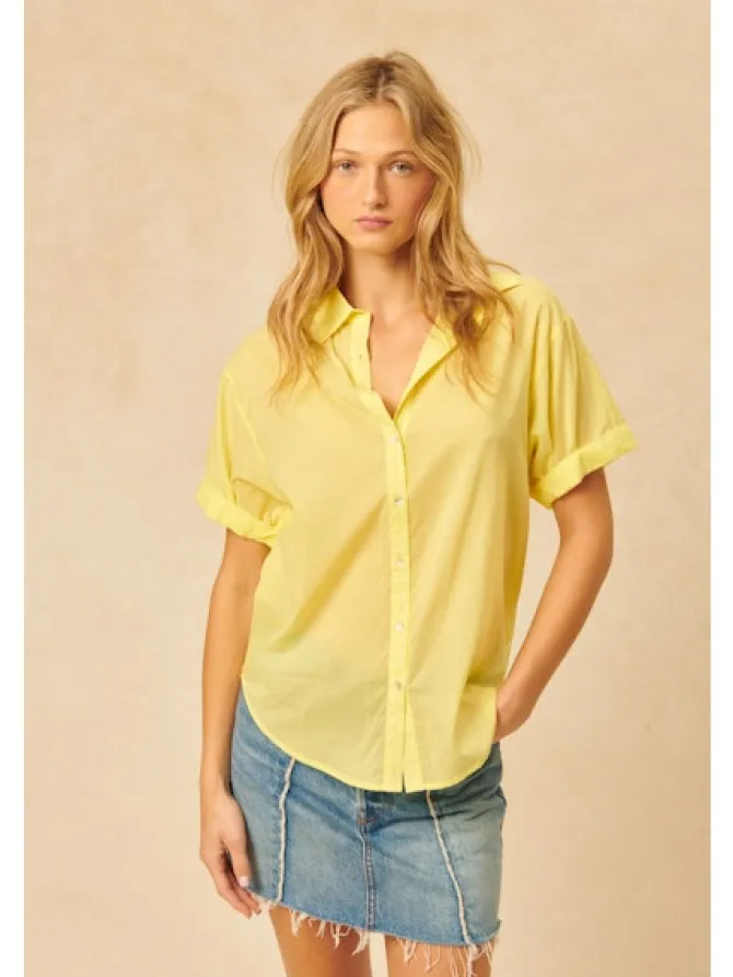 Shay Rolled Sleeve Shirt IN LEMON DROP