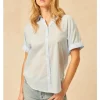 Shay Rolled Sleeve Shirt in clear sky