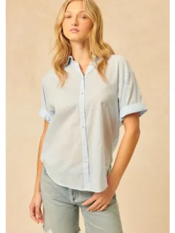 Shay Rolled Sleeve Shirt in clear sky