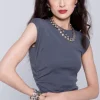 Silver Shade Rivoli Necklace in gold