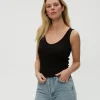 Sloan V-neck top in black