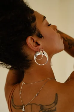 Solange Earrings in Rhodium