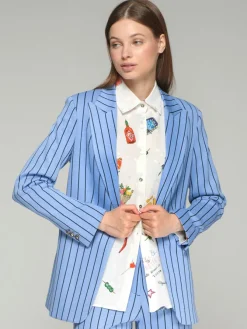 Sophia Jacket in blue stripe