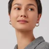 Staple Medium Hoop Earrings in silver