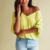 Tara blouse in lime – small