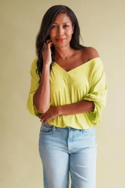 Tara blouse in lime – small
