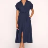 The Fia Belted Dress in Navy