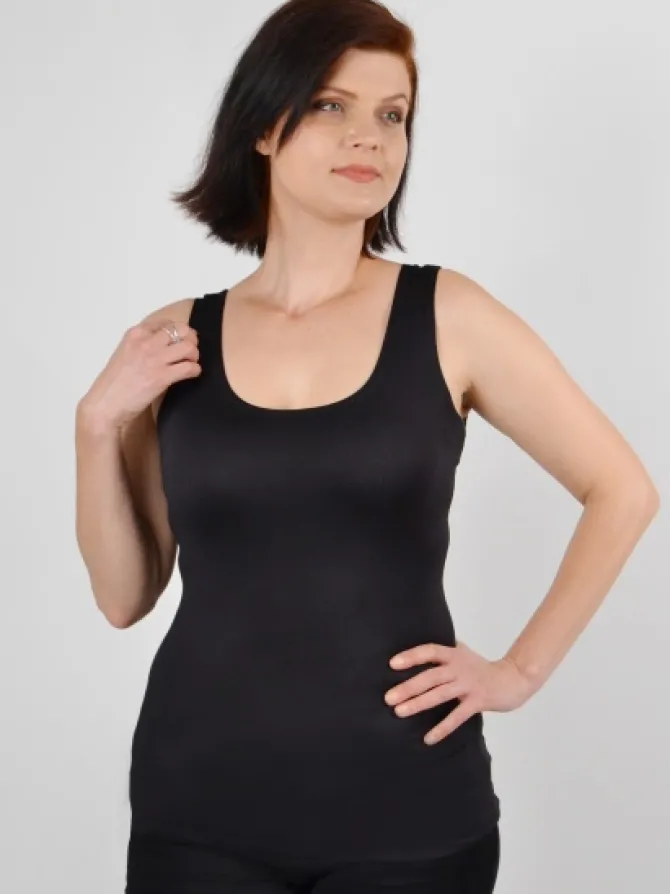 the long classic tank (long) in black