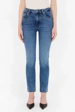 The pencil Crop Pant in canals