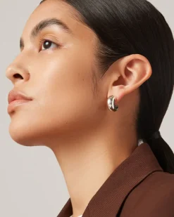 Tome Medium Hoops in silver