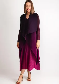 Ulissa Chiffon Coat in mulberry ombre
