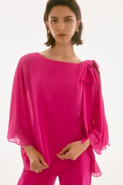 Umika Poncho Top in geranium