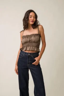 UNA SMOCKED TOP