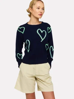 Valentina Crew Top in navy