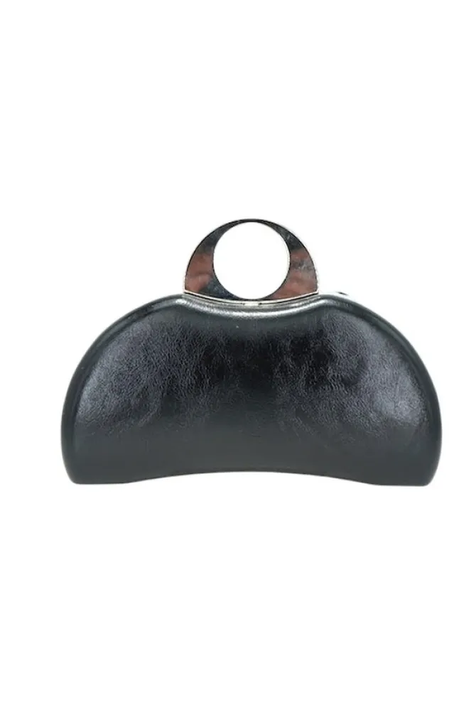 Veriana Metallic Clutch in black