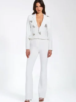 Waleria Stretch Crepe Flare Pants