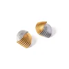 Wave Textured Statement Earrings in two tone