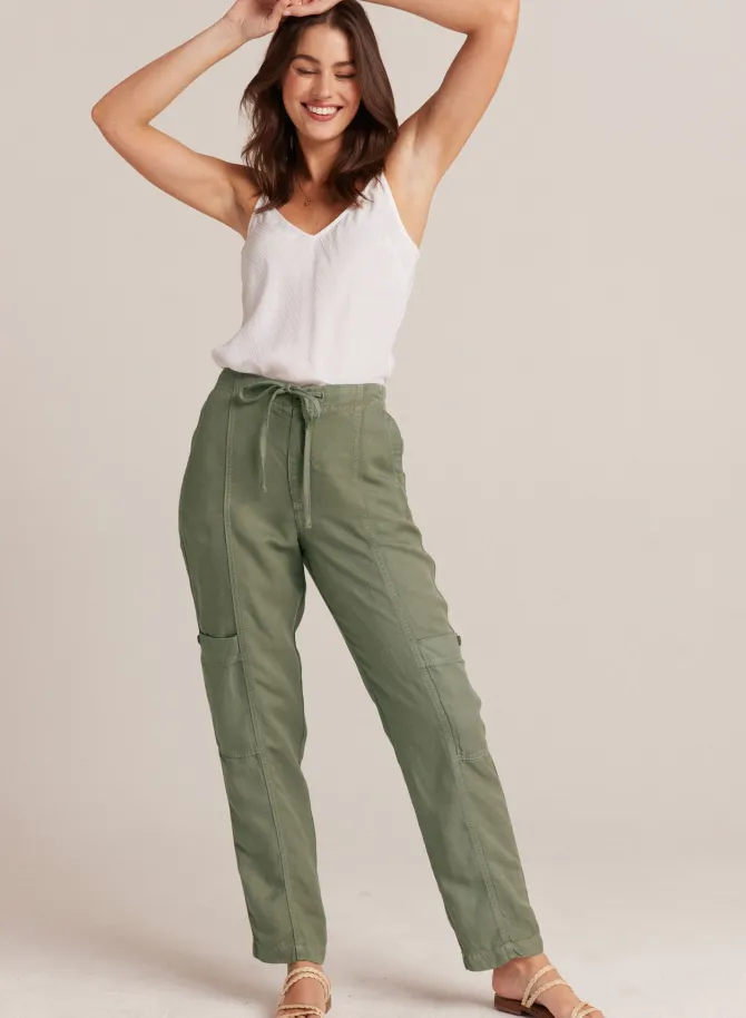 Waverly Drawstring pant in army moss – XS