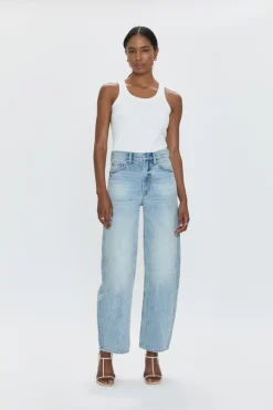 Wes High Rise Barrel Jean in clever