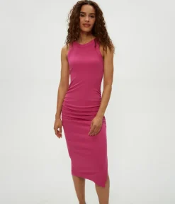 Wren Midi Dress in Pitaya