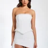Yamila White Lace Trim Corset Top MEDIUM