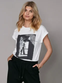 YANISA photo t-shirt in white