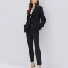 Yuna Straight leg pants in black